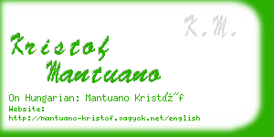 kristof mantuano business card